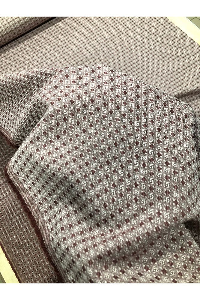 Ekose Gabardin Kumaş-Likralı-Etek, Pantolon, Elbise (Bordo)