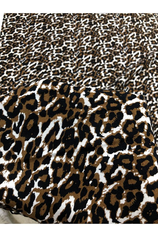 %100 PAMUK LEOPAR DESEN LÜX VİSKON KUMAŞ EN 150CM