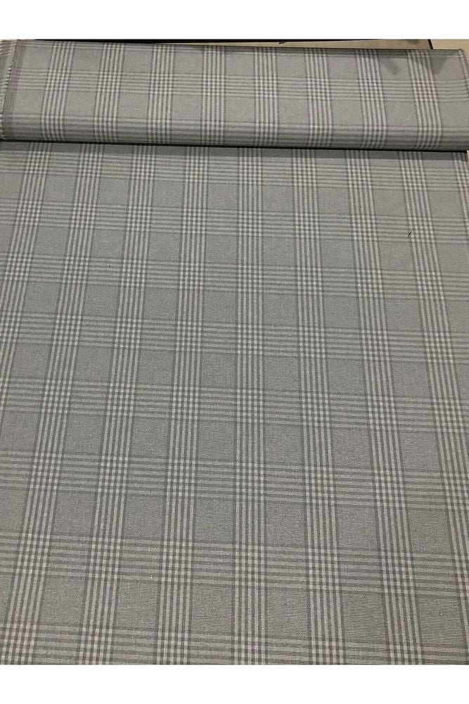 Ekose Gabardin Kumaş-Likralı-Etek, Pantolon, Elbise (Gri)