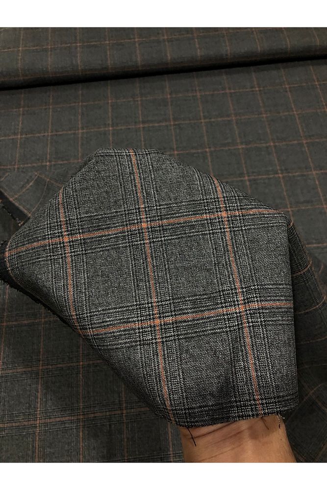 Ekose Gabardin Kumaş-Likralı-Etek, Pantolon, Elbise (Siyah)