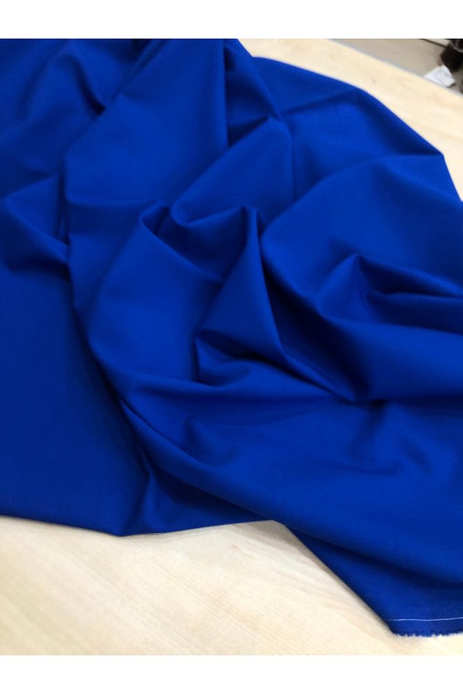 Pers Mavi En Boy Likralı Gabardin-Pantolon, Etek, Elbise