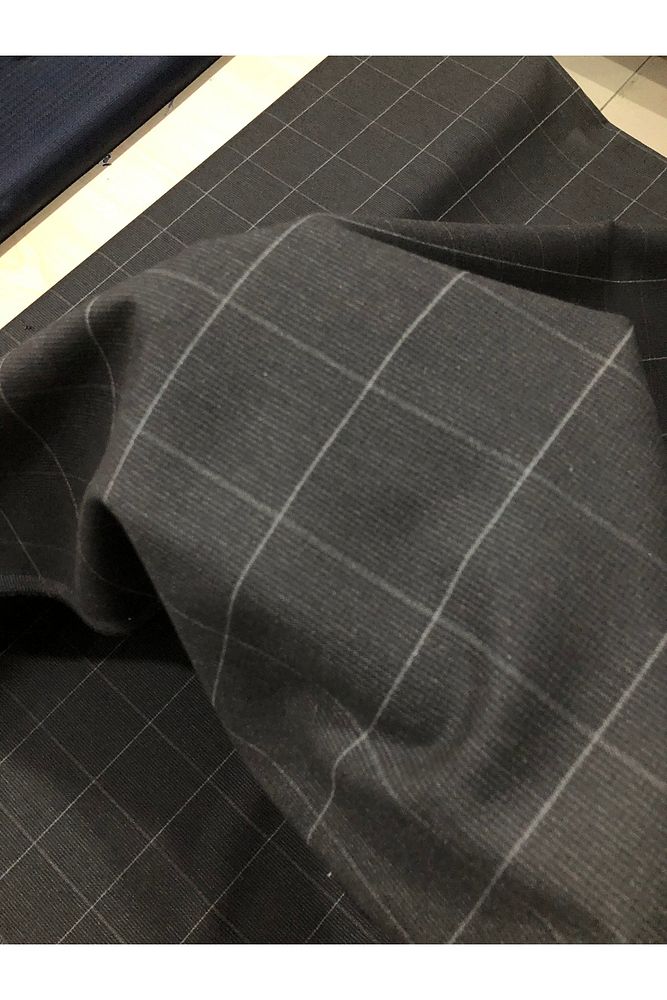 Ekose Gabardin Kumaş-Likralı-Etek, Pantolon, Elbise (Siyah)