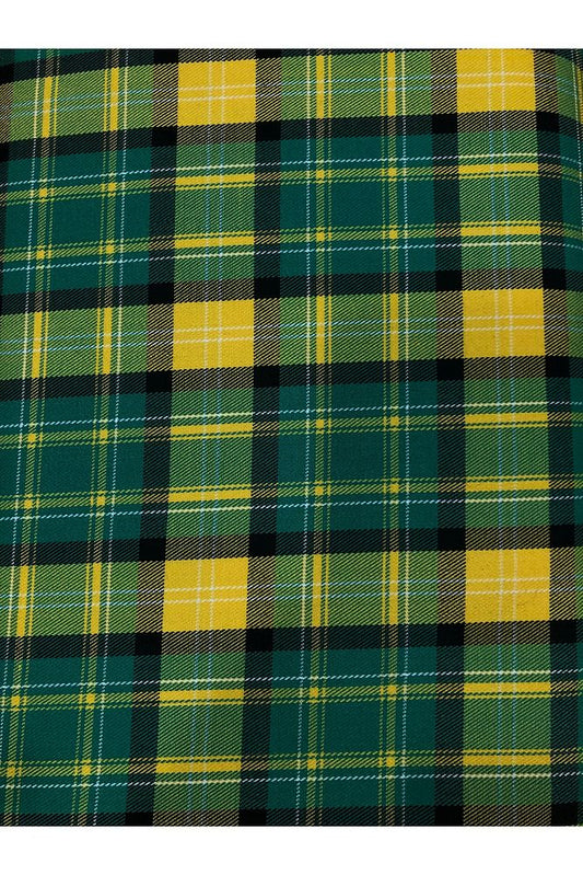 Ekose Gabardin Kumaş-Likralı-Etek, Pantolon, Elbise (Yeşil-Sarı)