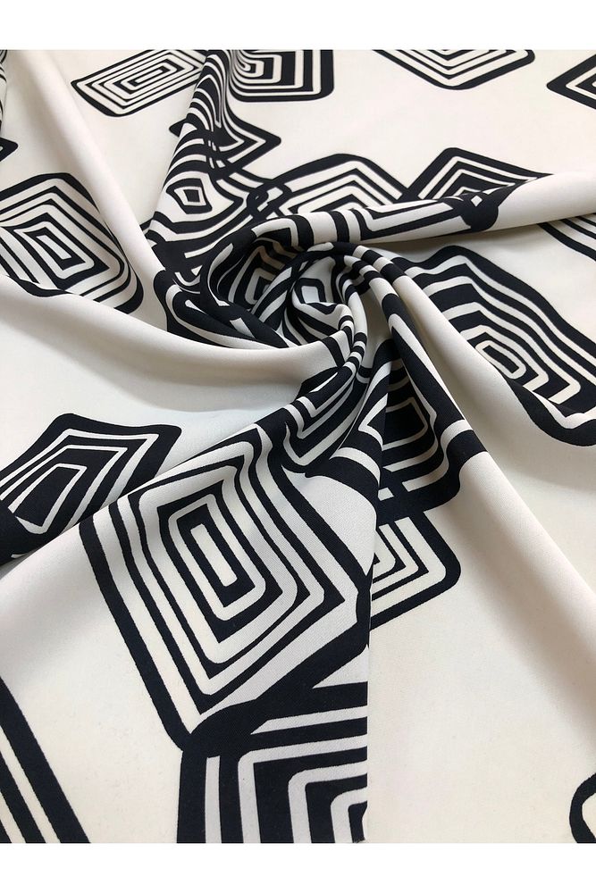 Geometrik Desenli Kumaş-Elbise, Tunik Ferace-En 150cm