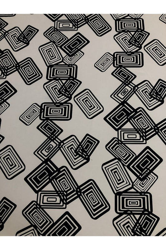 Geometrik Desenli Kumaş-Elbise, Tunik Ferace-En 150cm