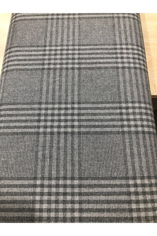 Ekose Gabardin Kumaş-Likralı-Etek, Pantolon, Elbise (Gri)