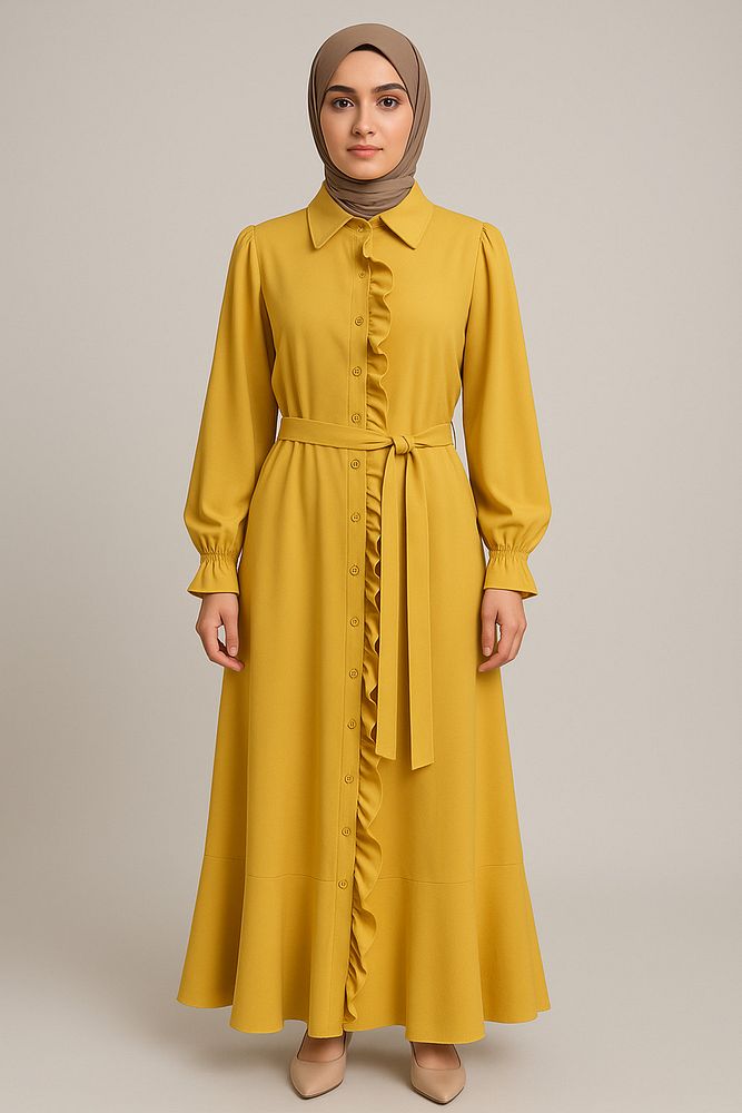 Sarı Proda Kumaş-Elbise, Tunik- Dökümlü-En150cm