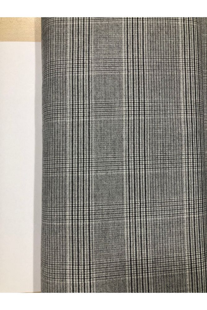 Ekose Gabardin Kumaş-Likralı-Etek, Pantolon, Elbise (KoyuGri)