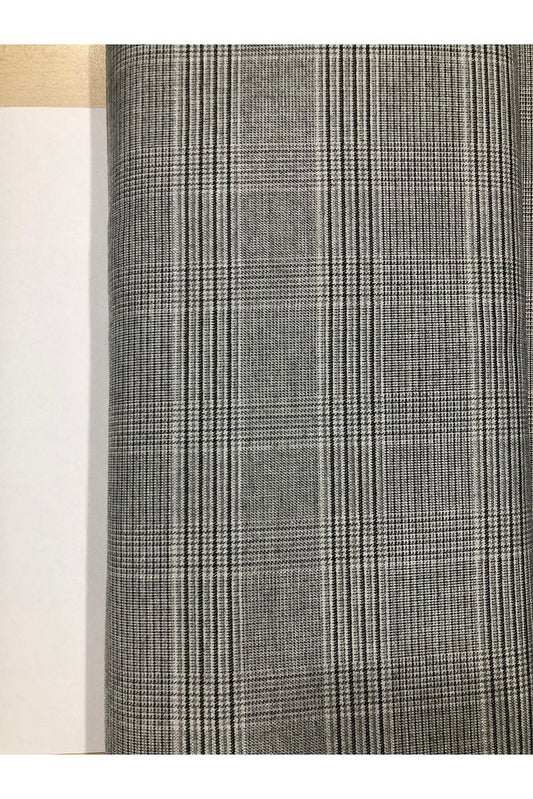 Ekose Gabardin Kumaş-Likralı-Etek, Pantolon, Elbise (KoyuGri)