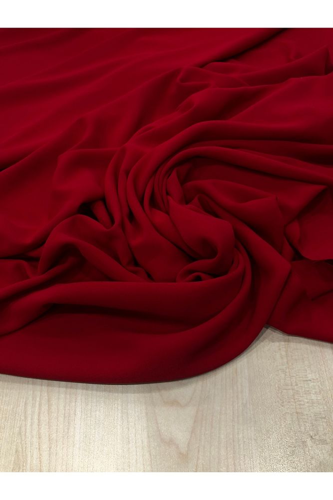 Kırmızı İnce Krep-Gömlek, Tunik-En 150cm