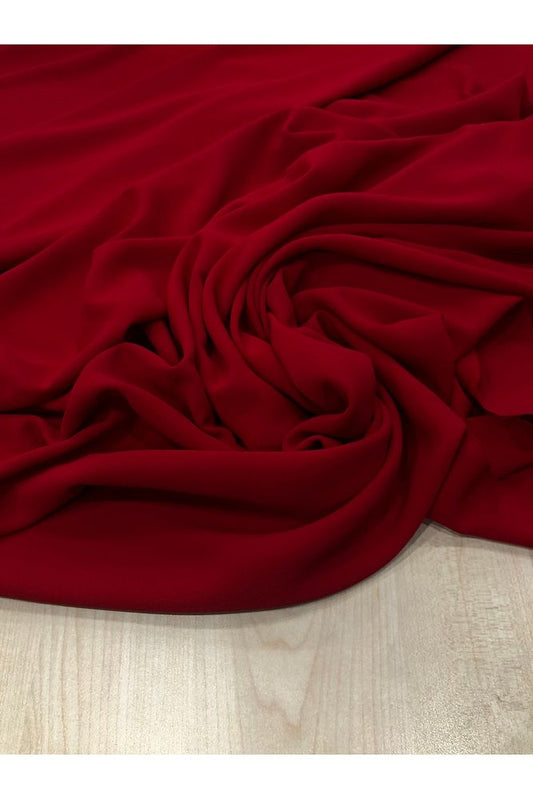 Kırmızı İnce Krep-Gömlek, Tunik-En 150cm