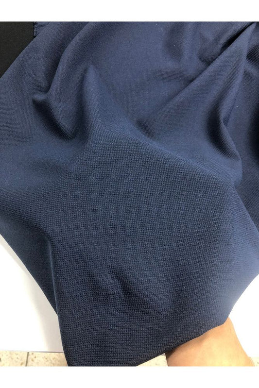 Likralı Gabardin Kumaş-Pantolon, Elbise, Etek-En 150cm (Petekli Lacivert)