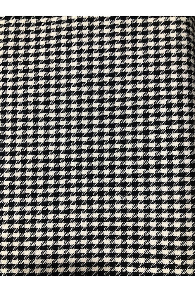 Ekose Gabardin Kumaş-Likralı-Etek, Pantolon, Elbise (Siyah-Beyaz)