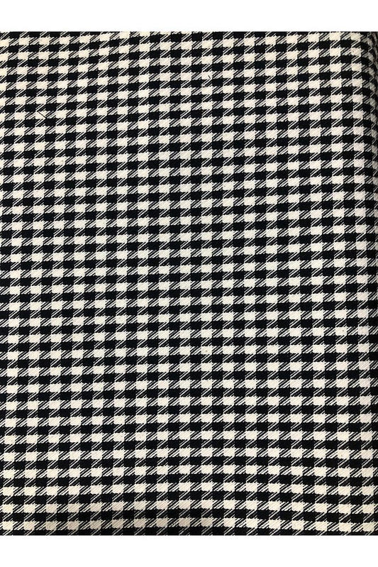Ekose Gabardin Kumaş-Likralı-Etek, Pantolon, Elbise (Siyah-Beyaz)