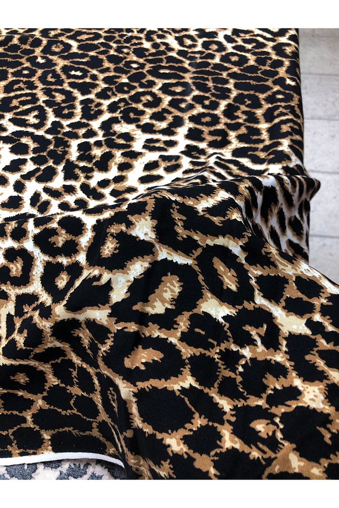%100 PAMUK LEOPAR DESEN LÜX VİSKON KUMAŞ EN 150CM