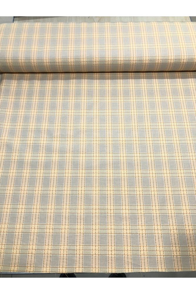 Ekose Gabardin Kumaş-Likralı-Etek, Pantolon, Elbise (Sarı)