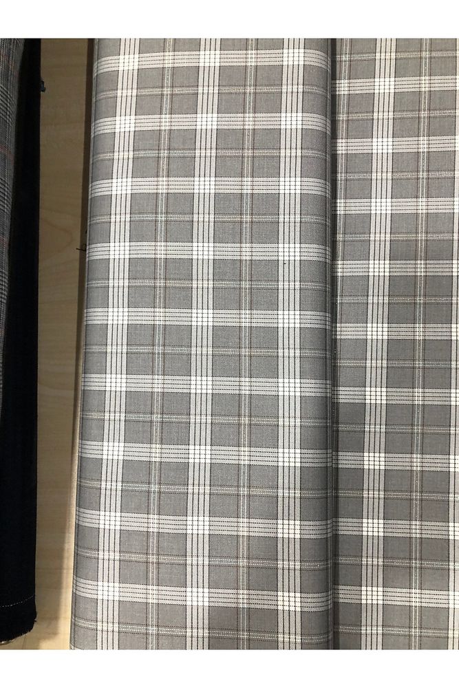 Ekose Gabardin Kumaş-Likralı-Etek, Pantolon, Elbise (Ekru)