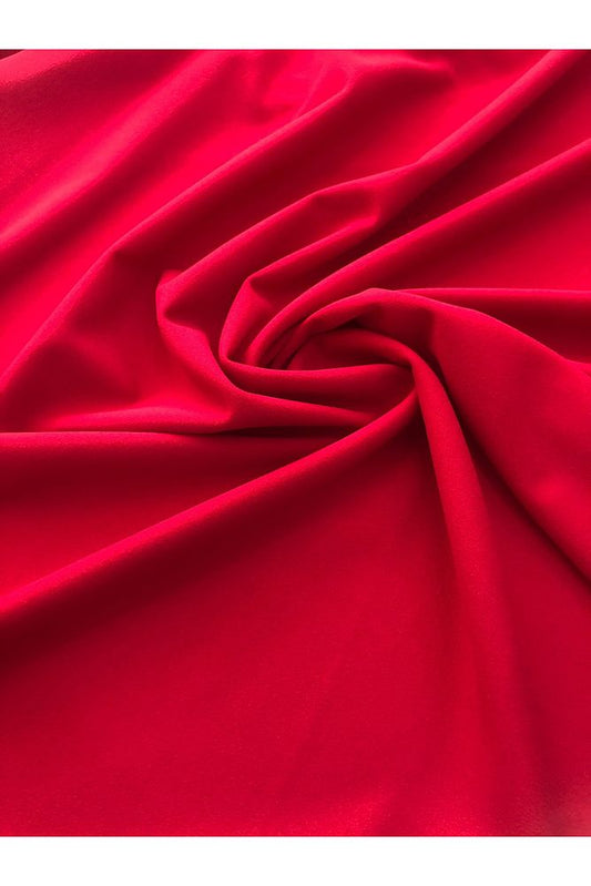 Kırmızı Scuba Kumaş Likralı-Elbise, Tunik, Pantolon-En 150cm