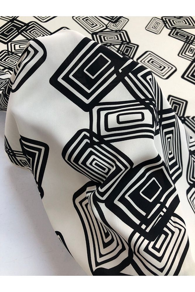 Geometrik Desenli Kumaş-Elbise, Tunik Ferace-En 150cm