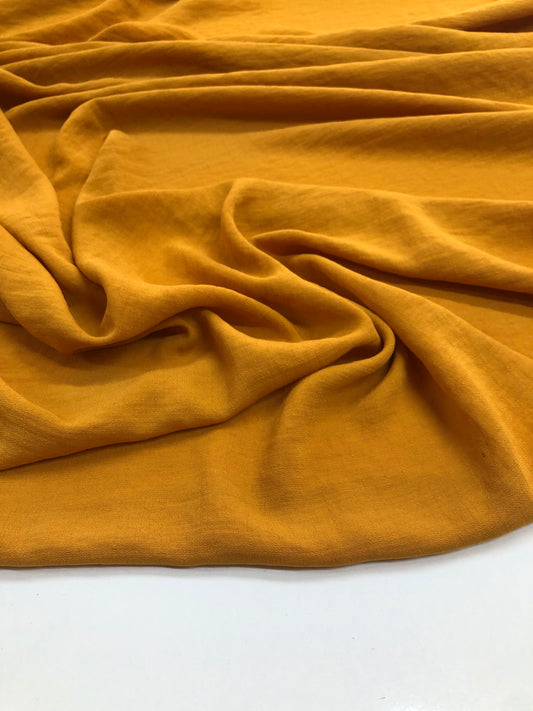 Hardal Sarısı Keten Aerobin Kumaş-Pantolon, Tunik, Elbise-En 150cm