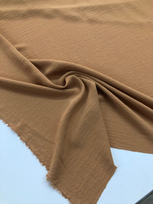 Açık Kahve Keten Aerobin Kumaş-Pantolon, Tunik, Elbise-En 150cm