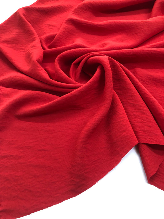 Kırmızı Keten Aerobin Kumaş-Pantolon, Tunik, Elbise-En 150cm