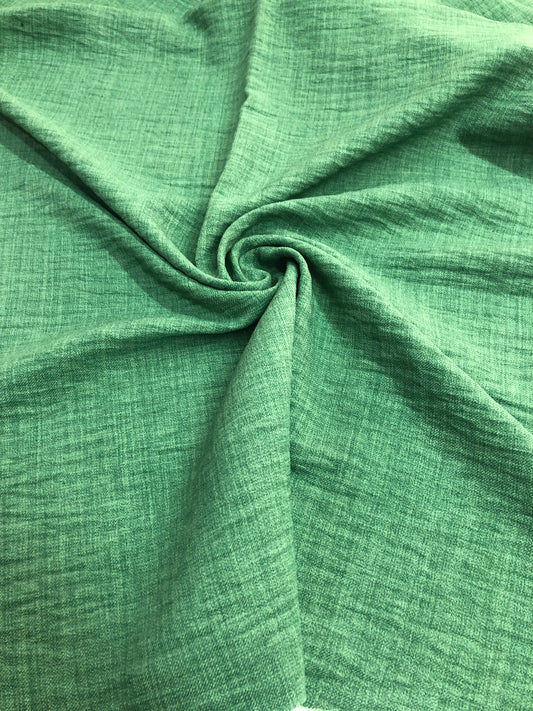 Yeşil Keten Aerobin Kumaş-Pantolon, Tunik, Elbise-En 150cm